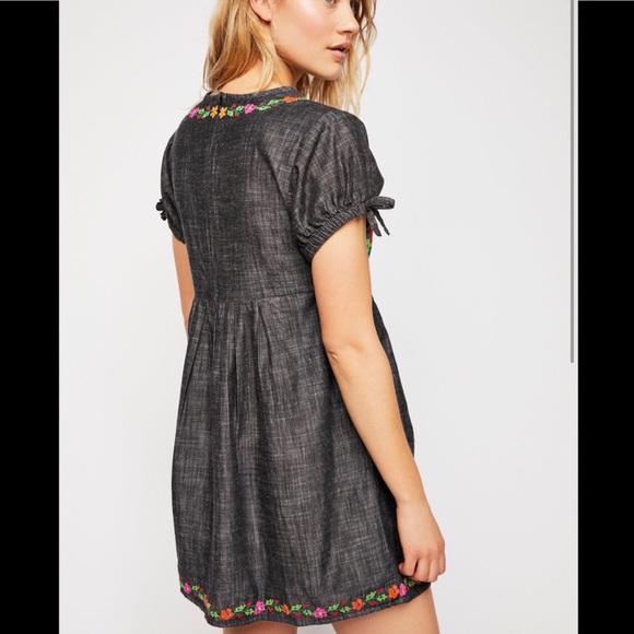 Free People Oaxaca Chambray Embroidered Dress - Picture 3 of 15